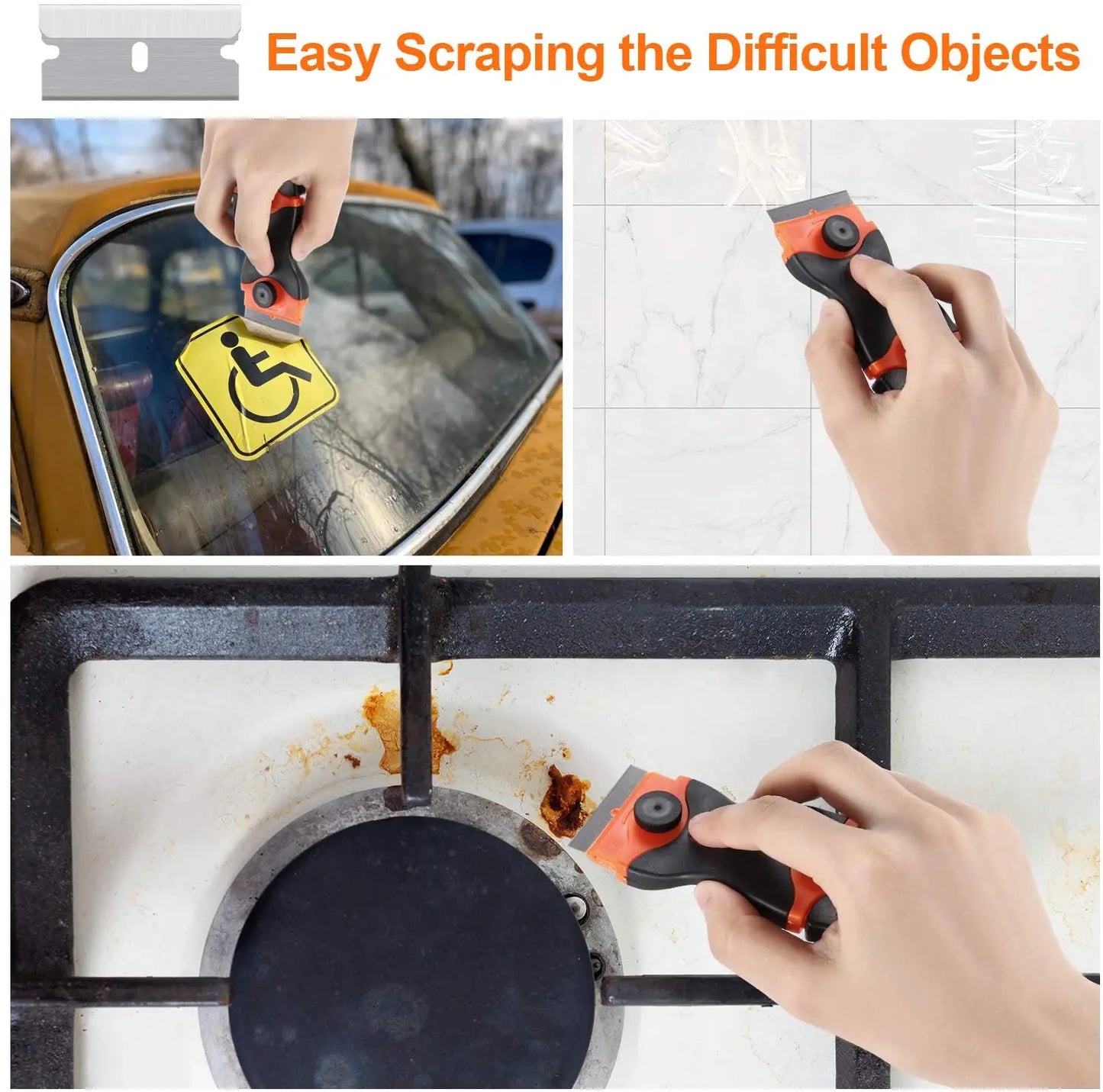 Razor Scraper Car Window Film Glue Cleaner Blade Tint Ceramic Glass Wrap Sticker Remover Kitchen Home Squeegee Tool