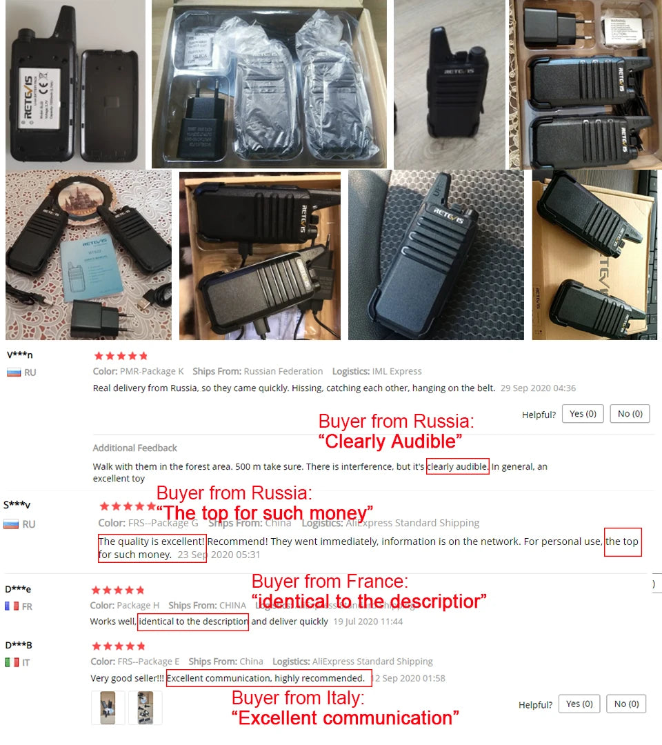 Retevis RT622 Mini Walkie Talkie 2pcs PMR446 Portable Two-way Radio PTT Walkie Talkies Communication Radio for Restaurant Hotel
