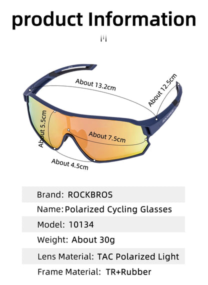 ROCKBROS Polarized Cycling Glasses Bike Polarized Glasses Outdoor Sports MTB Bicycle Sunglasses Goggles Eyewear Myopia Frame