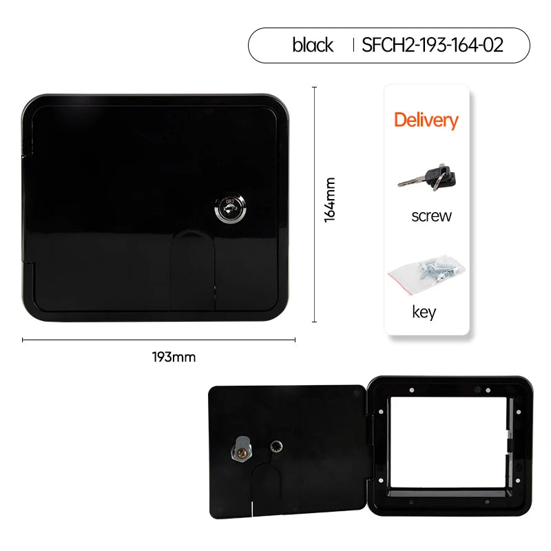 Boat Square Electric Cable Hatch Access Door & 2 Keys Electric Power Cord Cable Hatch For Marine RV Yacht Motorhome Camper