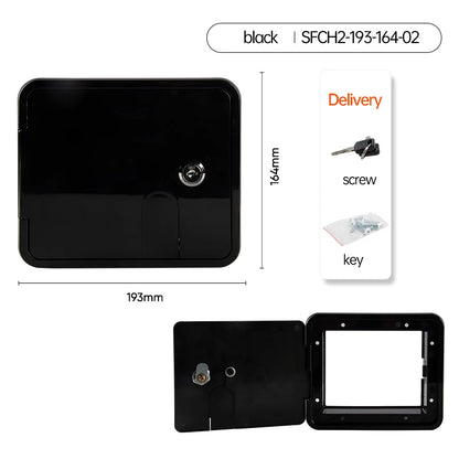 Boat Square Electric Cable Hatch Access Door & 2 Keys Electric Power Cord Cable Hatch For Marine RV Yacht Motorhome Camper