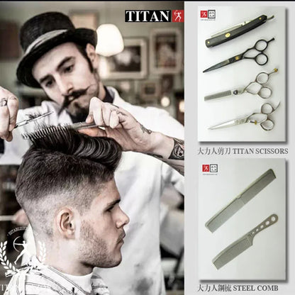 TITAN Professional Laser Wire Hair Scissors Haircut Scissor Cut Barber Cutting Shears Hairdresser Scissors JP 440C Steel 6 Inch