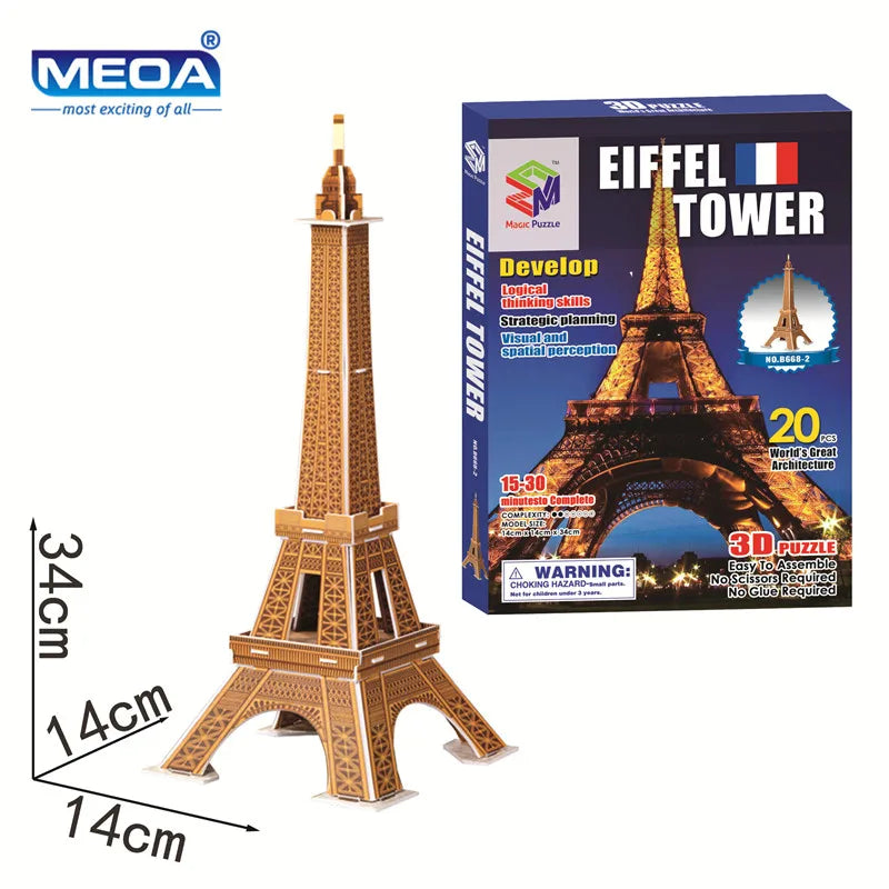 40 Style World Famous Architecture Building 3D Puzzle Model Construction 3D Jigsaw Puzzle Toys For Kids Christmas Gift