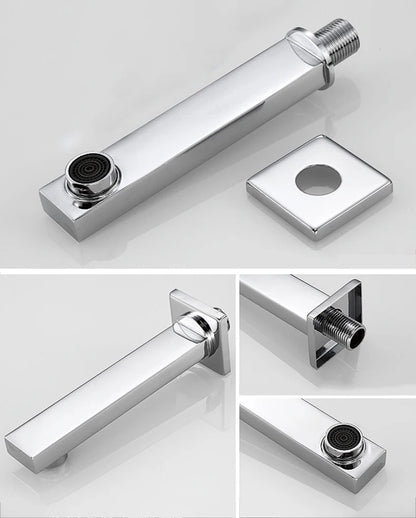 BECOLA Wall Mounted Faucet Spout Square and Round Brass Chrome/Black Spouts Waterfall Shower Faucet Accessories