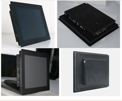 10 12 15 Inch industrial all in one pc computer with resistive touch screen panel pc built-in wifi rs232 com win10 pro 1024*768
