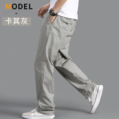 Men's Cargo Pants Loose Straight Pants Plus Size Clothing Work Wear Korean Japanese Joggers Homme Sports Cotton Casual Trousers