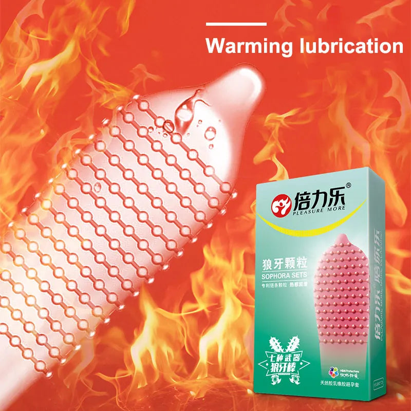 Rubber Condom With Tendrils Sex Toys Ice Fire Feeling Penis Sleeve For Adults 18 Stimulation Safety Condoms Erotic Products