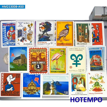 50pcs Mix National City Cultural Symbol Stamp Art Stickers for Kids Toys Phone Laptop Guitar Luggage Skateboard Bike Car Sticker