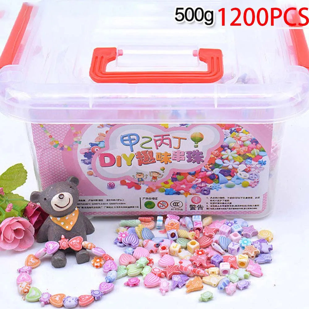 1000Pcs DIY Handmade Beaded Toy with Storage Box Creative Girl Jewelry Bracelet Jewelry Making Toys Children Gift