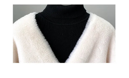 CT152 PDUI Women Real Wool Fur Coat Winter Warm Female Girl Sheep Shearing Jacket Parka OverCoat