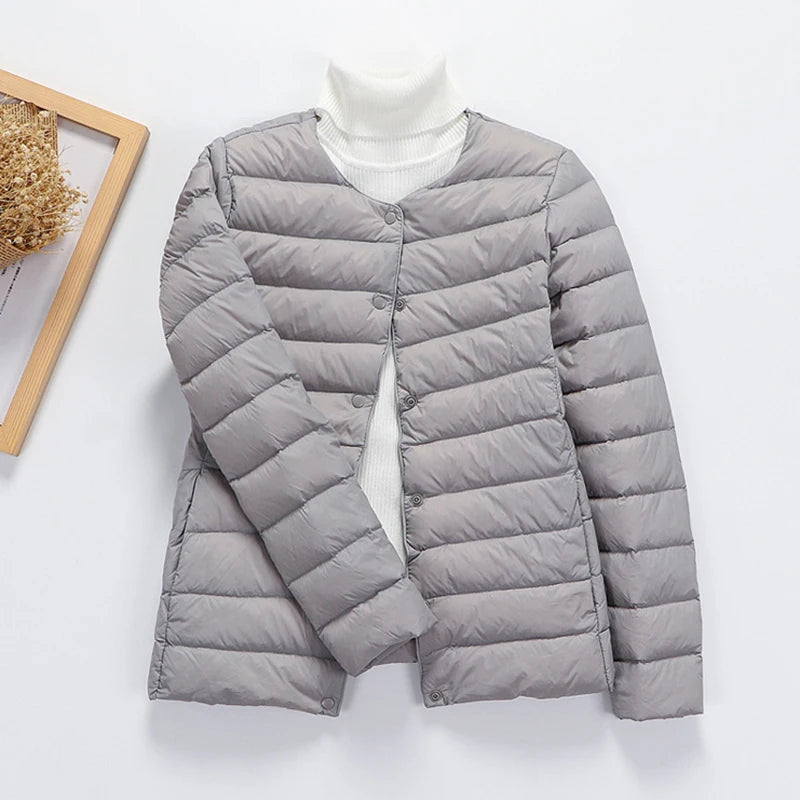 Ultra Thin Down Jacket Women Pink Womens Lightweight Down Jackets Ultra Light White Coat Warm Short Jackets Women