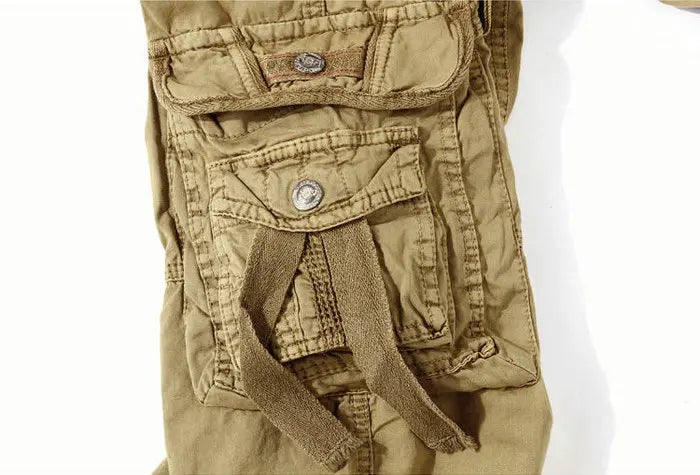 2025 Summer New High Quality Cargo Shorts Men Casual Workout Military Men's Shorts Multi Pocket Knee Length Short Pants