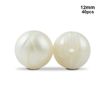 LOFCA 40pcs 12mm Silicone Beads Teething Chew Beads Food Grade Teether Necklace BPA Free Diy Jewelry Baby Teether Toy Pacifier