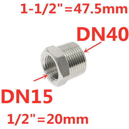 Tonifying Heart Reducer Bushing 1/8" 1/4" 3/8" 1/2" BSP Male/Female Thread SS304 Stainless Steel Pipe Fittings For Water Gas Oil