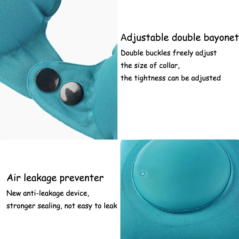 U-Shape Travel Pillow Automatic Air Inflatable Airplane Car Pillows Ring Pillow Folding Press Type Bed Pillows Neck Cushion