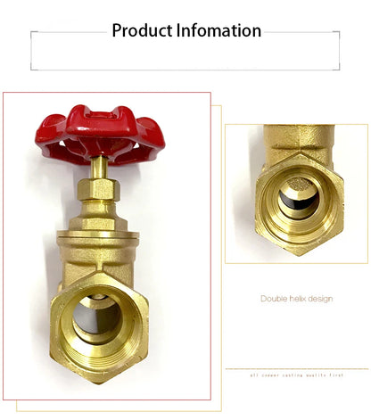 1/2" 3/4" 1" 1-1/4" 1-1/2" 2" inch Brass Gate Valves Water Valve Switch Valve Female Thread Gate Valve