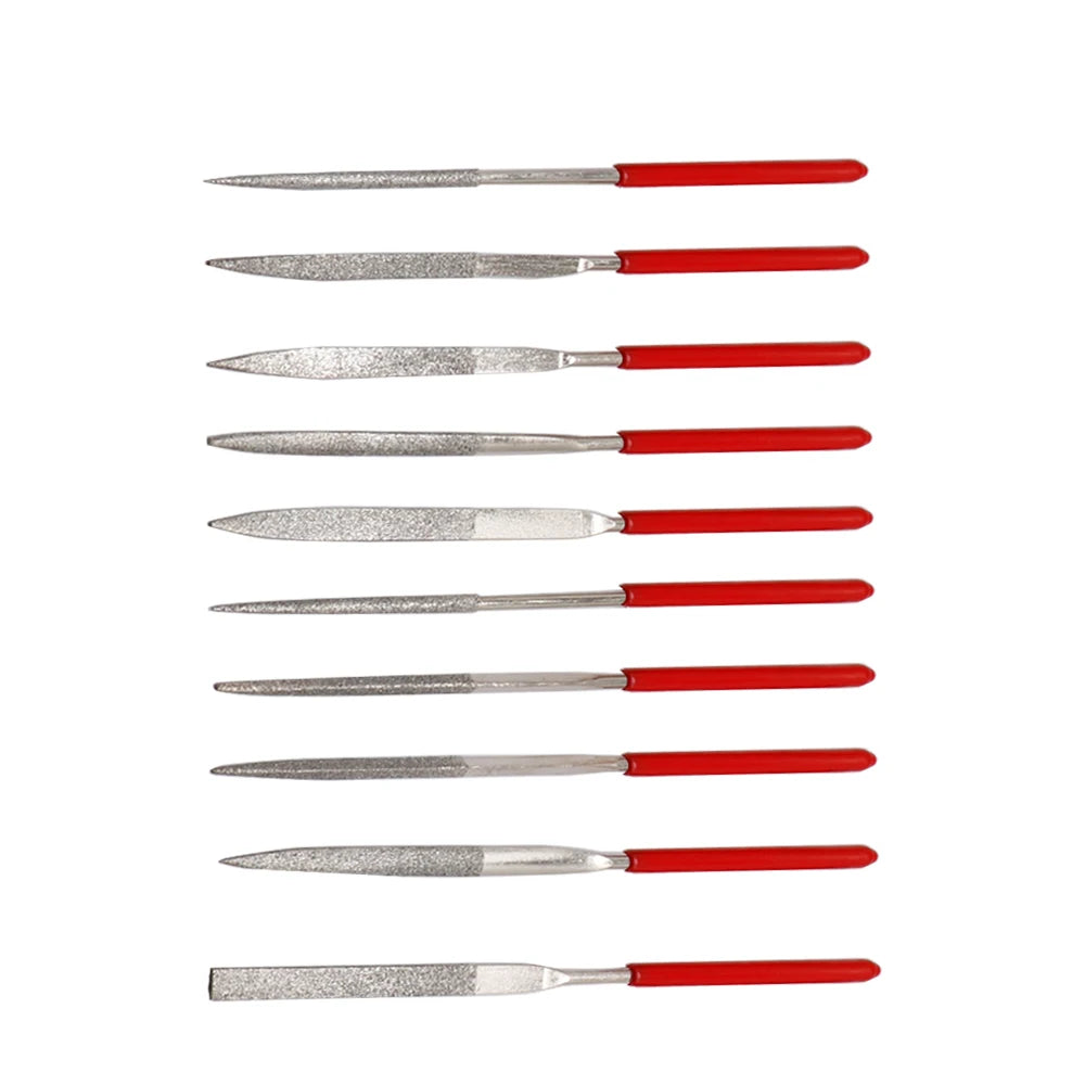 140mm 10PCS Diamond Mini Needle File Set Hand Tools for Ceramic Glass Gem Stone Hobbies and Crafts 3D Print Model Polish