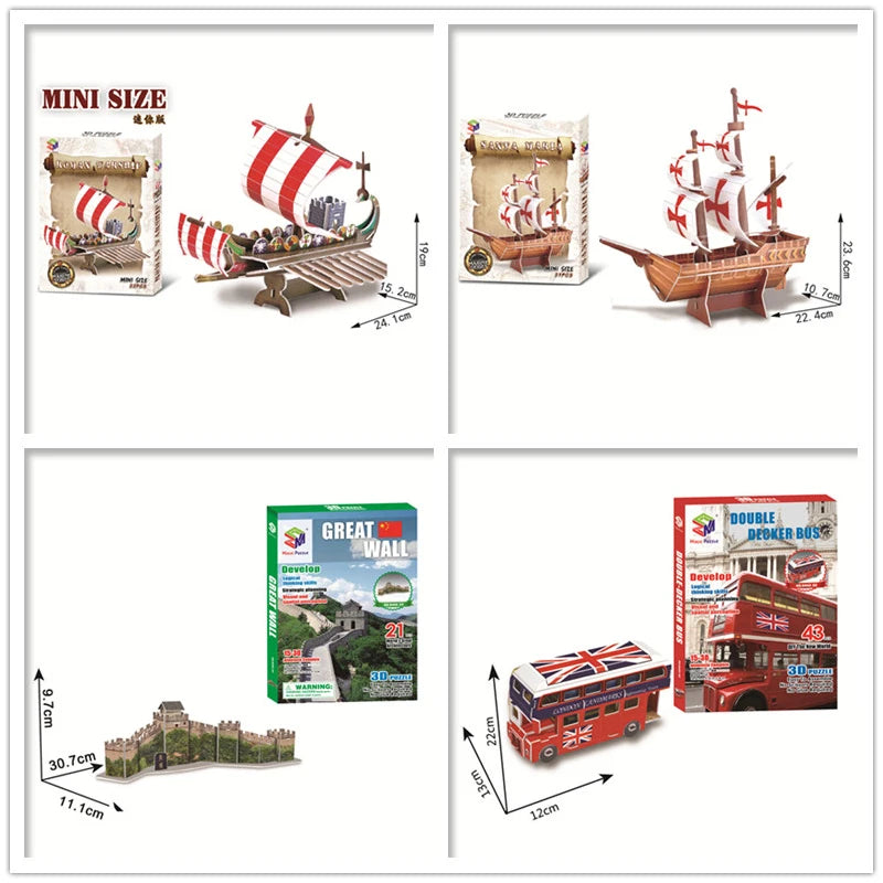 40 Style World Famous Architecture Building 3D Puzzle Model Construction 3D Jigsaw Puzzle Toys For Kids Christmas Gift