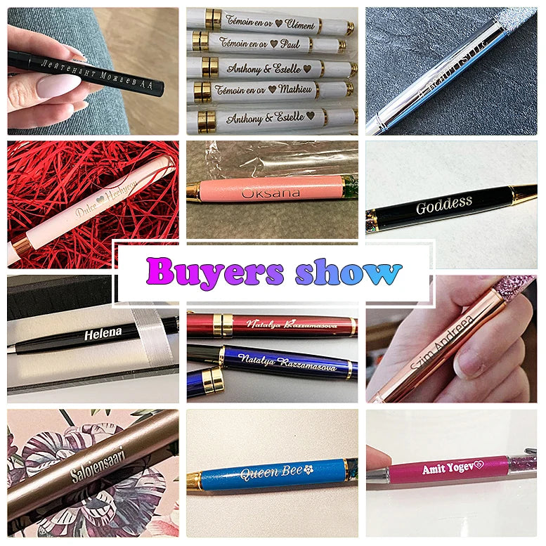 50 Pcs Metal Ballpoint Pen Rose Gold Pen Custom Logo School&office Supplies Stationery Business Gift Lettering Engraved Name