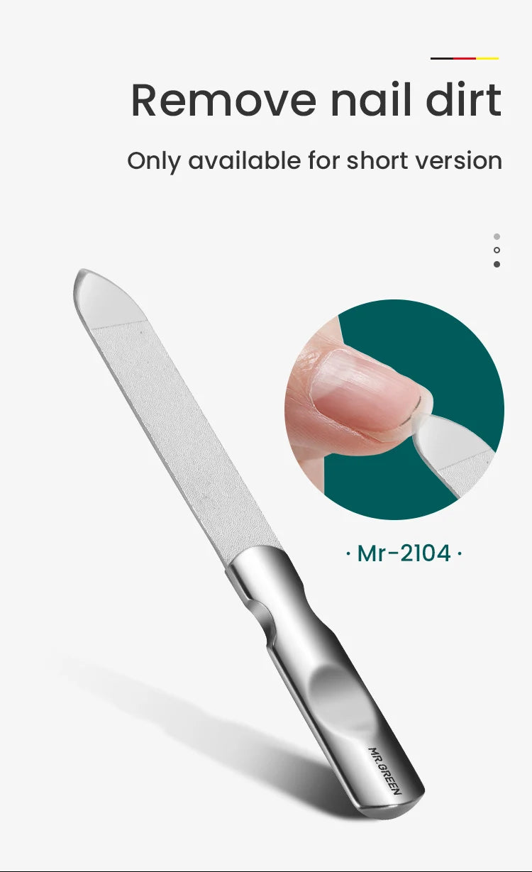 MR.GREEN Double Sided Nail Files Stainless Steel Manicure Pedicure Grooming For Professional Finger Toe Nail Care Tools