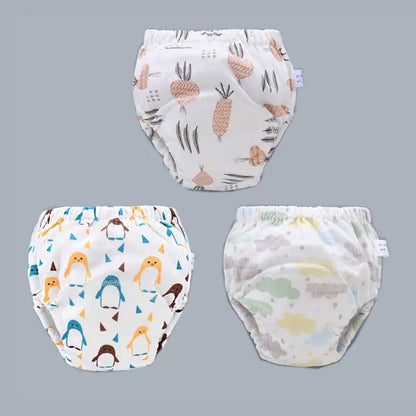 Baby Reusable Potty Training Pants Toddler Cotton Ecological Cloth Diaper Panties Waterproof Washable Nappies Boy Girl Underwear