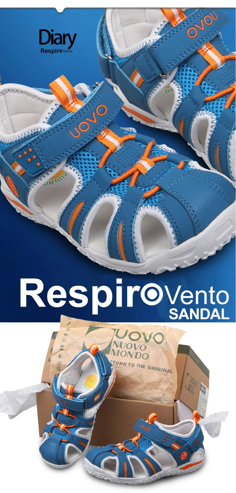 UOVO Brand 2026 Summer Beach Footwear Kids Closed Toe Toddler Sandals Children Fashion Designer Shoes For Boys And Girls #24-38