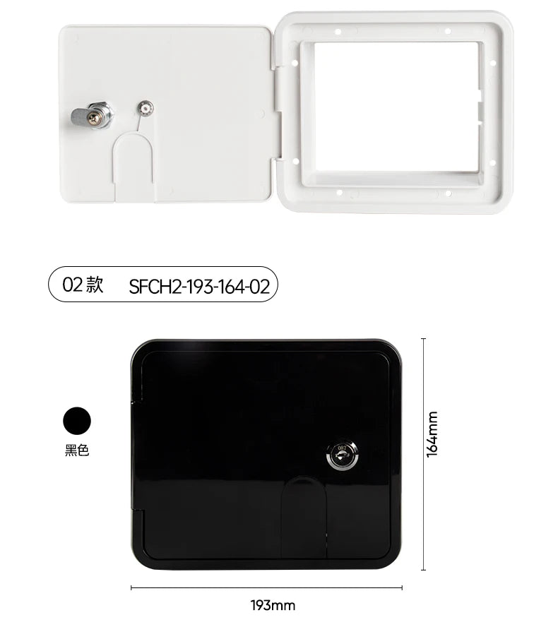 Boat Square Electric Cable Hatch Access Door & 2 Keys Electric Power Cord Cable Hatch For Marine RV Yacht Motorhome Camper