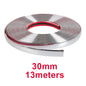 13M Silver Car Moulding Trim Strip Chrome Styling Decoration Tape Auto DIY Protective Sticker 6mm 8mm 10mm 12mm 15mm 20mm 30mm