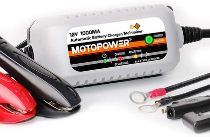 MOTOPOWER MP00205B 12V 1000mA Fully Automatic Battery Charger/Maintainer