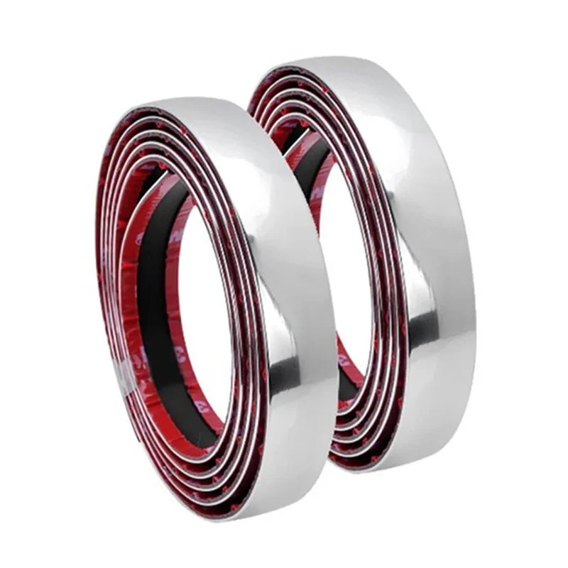 13M Silver Car Moulding Trim Strip Chrome Styling Decoration Tape Auto DIY Protective Sticker 6mm 8mm 10mm 12mm 15mm 20mm 30mm