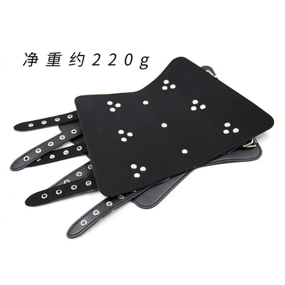 PU Leather Double Wrist Arm Binder Wristband Cuffs String Steampunk Bracers Cosplay Props BDSM Bondage Adult Game Sex Toys