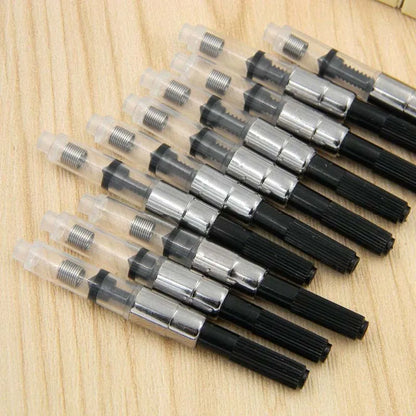 10pc FOUNTAIN PEN refill INK CONVERTER PUMP CARTRIDGES Black