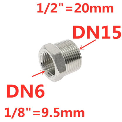 Tonifying Heart Reducer Bushing 1/8" 1/4" 3/8" 1/2" BSP Male/Female Thread SS304 Stainless Steel Pipe Fittings For Water Gas Oil