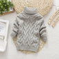 Winter Boys Sweater Kid Thick Knitted Bottoming Turtleneck Shirts Solid High Collar Cardigan High Quality Children Sweater