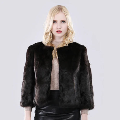 Hot Sale Girl Real Rabbit Fur Coat Women Real Rabbit Fur Jacket Genuine Real Rabbit Fur Outerwear Casual Short Real Fur Coats