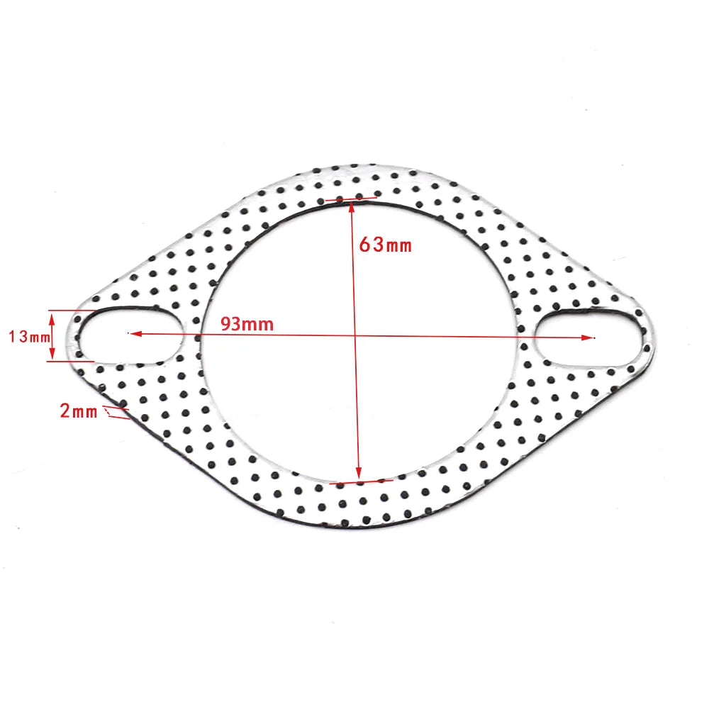 5pcs/Lot  2.5 inch=63mm Car Engine Exhaust Gasket Universal Exhaust Pipe Gasket With Two Holes