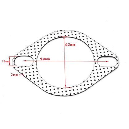 5pcs/Lot  2.5 inch=63mm Car Engine Exhaust Gasket Universal Exhaust Pipe Gasket With Two Holes