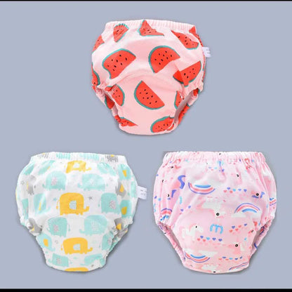Baby Reusable Potty Training Pants Toddler Cotton Ecological Cloth Diaper Panties Waterproof Washable Nappies Boy Girl Underwear