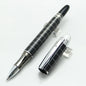 Baoer 79 Rollerball /Ballpoint Pen  Black Matte Silver Line Rotating Crystal Cover Office School Supplies Writing