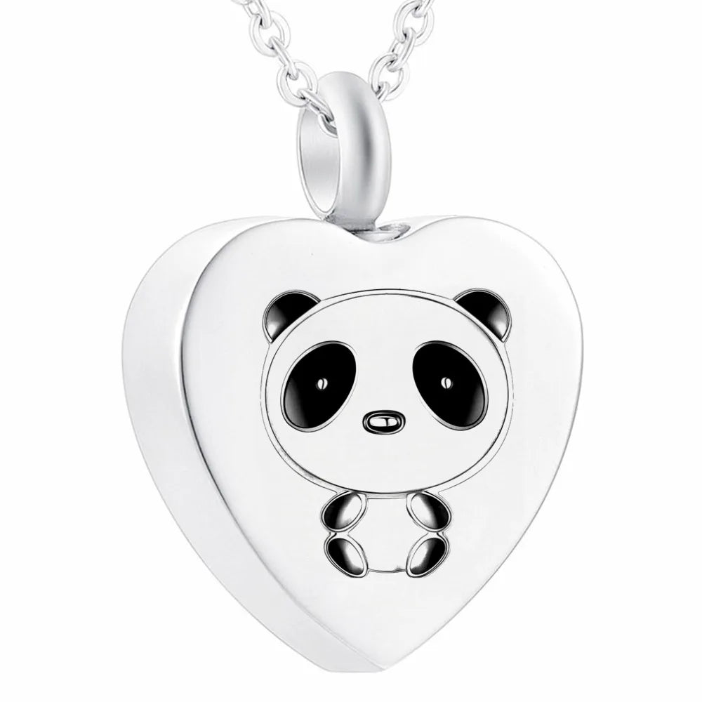 Stainless Steel Silver Cremation Jewelry Forever in My Heart Ashes Keepsake Urns Pendant Necklace for Women, 20 Inch Link Chain