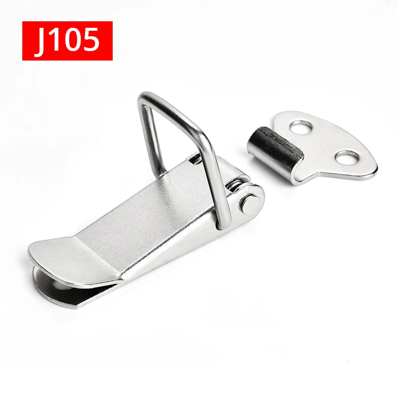 KAK Cabinet Boxes Spring Loaded Latch Catch Toggle Hasp Mild Steel Hasp For Sliding Door Simple Window Hardware Tool Box Lock
