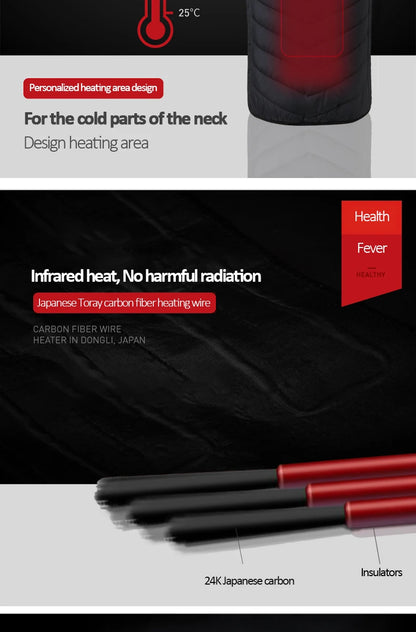 Men USB Infrared 17 Heating Areas Vest Jacket Men Winter Electric Heated Vest Waistcoat For Sports Hiking Oversized 5XL