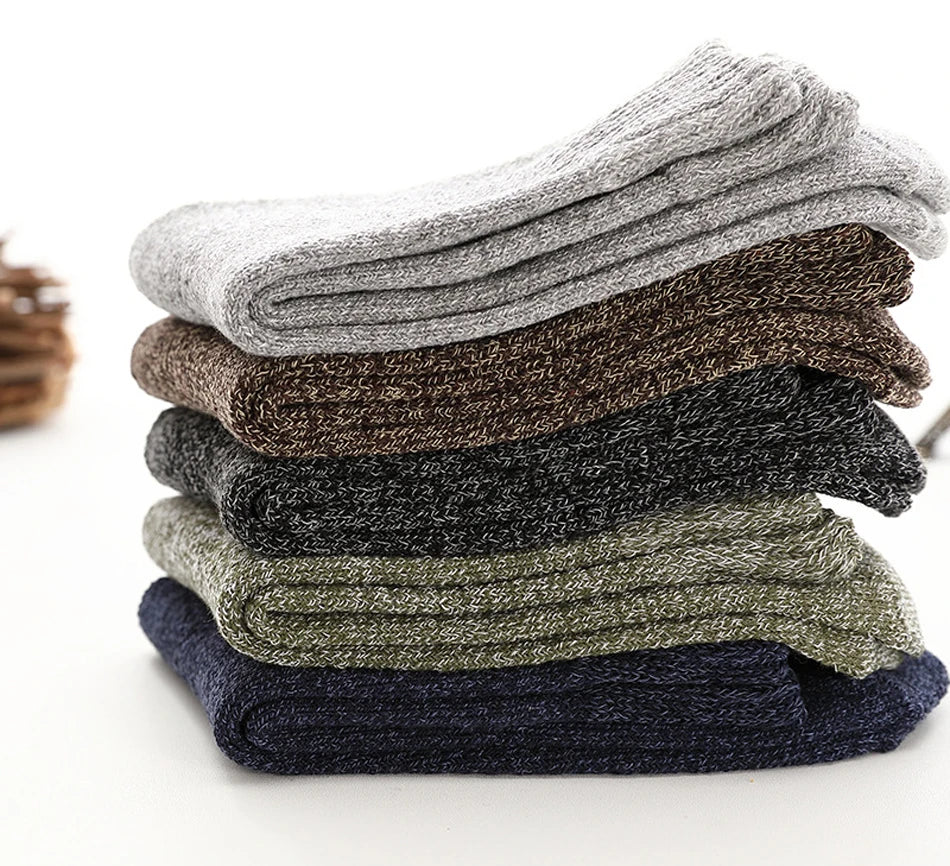 5 Pairs Thicken Socks Men High Quality Towel Keep Warm Winter Socks Cotton Christmas Gift Socks For Man Thermal Size 38-45
