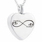 Stainless Steel Silver Cremation Jewelry Forever in My Heart Ashes Keepsake Urns Pendant Necklace for Women, 20 Inch Link Chain