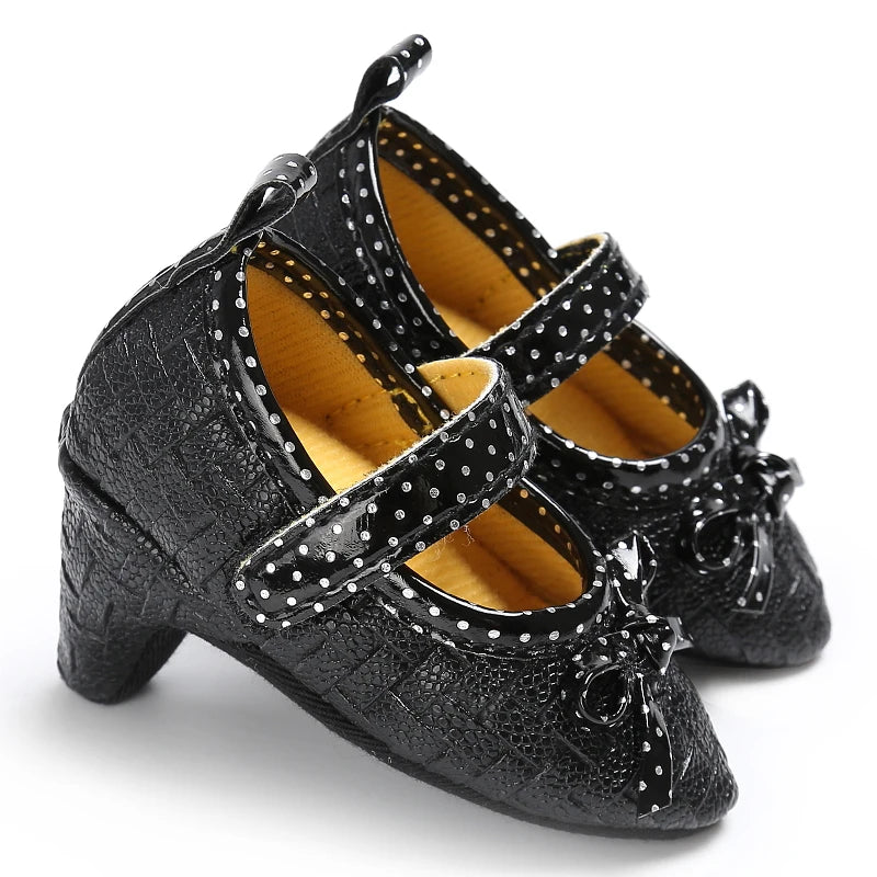 2022 New Infant Newborn Baby Girl High Heels Shoes Princess Bow First Birthday Party Shoes Photo Props Shoes 0-12M