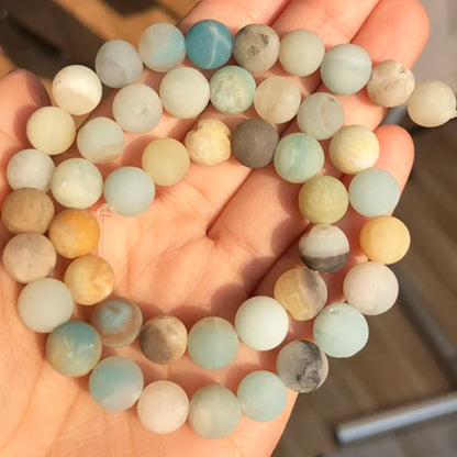 Natural Stone Beads Frost Dark Blue Cracked Dream Fire Dragon Veins Agates Beads For Jewelry Making DIY Bracelet 15‘’ 6/8/10mm