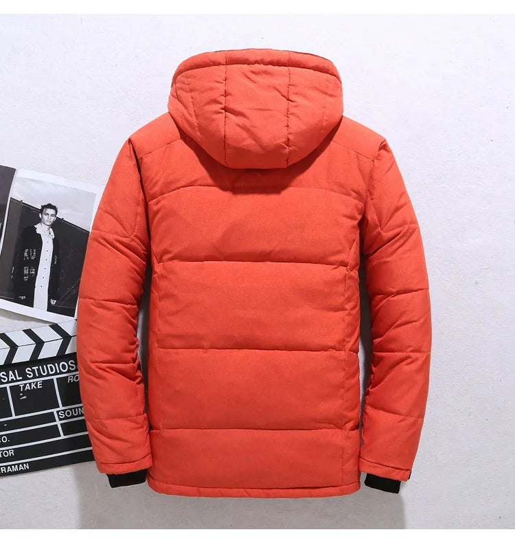 Casual Winter Warm Snow Jackets Men's Clothing White Duck Down Jacket Parkas Man Thicken Coats Male -20 Degree Windbreaker Park