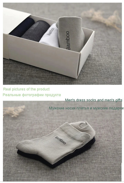 10Pairs/Lot Men Bamboo Socks Brand Comfortable Breathable Casual Business Men's Crew Socks High Quality Guarantee Sox Male Gift