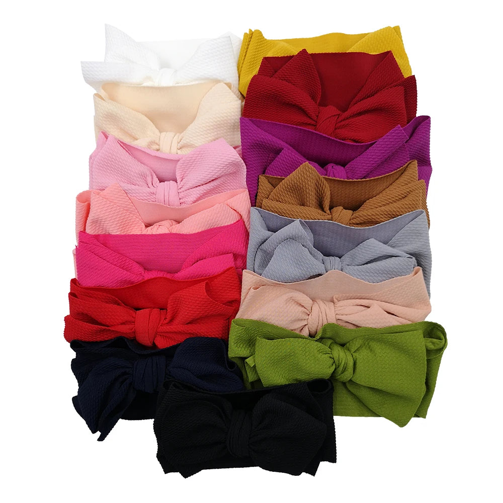 Solid Baby Headband Adjustable Big Bowknot Hair Band Oversize Turban Newborn Headwear For Baby Girls Fashion Hair Accessories