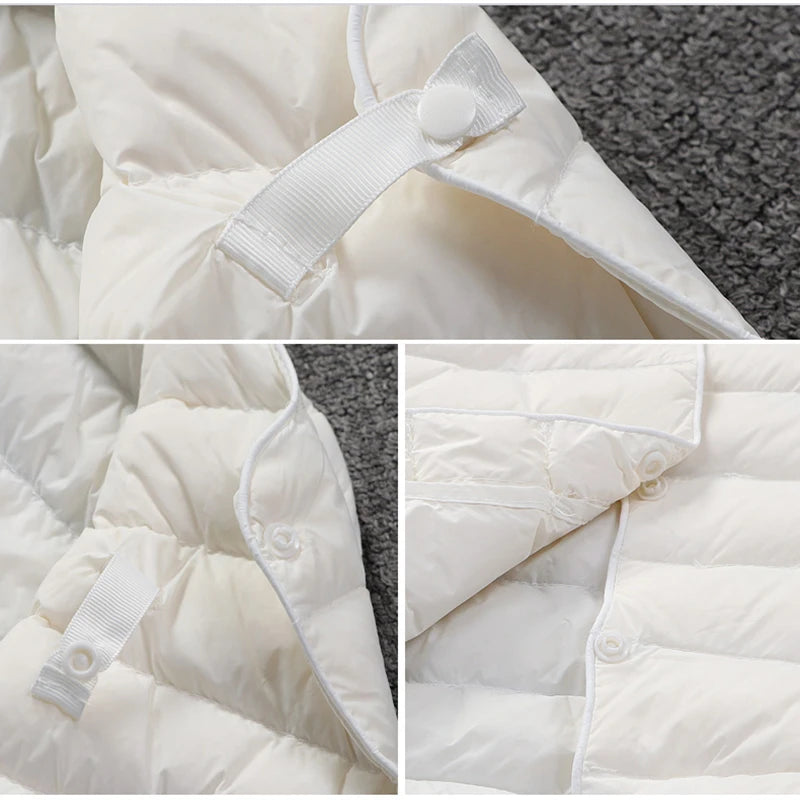 Ultra Thin Down Jacket Women Pink Womens Lightweight Down Jackets Ultra Light White Coat Warm Short Jackets Women
